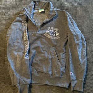 Gray Champion Xavier University quarter zip, size small